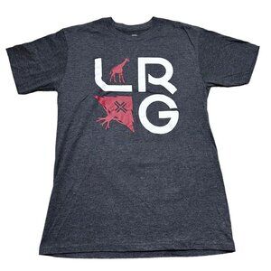 LRG Lifted Research‎ Group Mens Size S Charcoal Gray Heather Stack Graphic Shirt